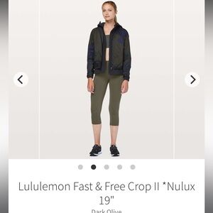 Lululemon fast & free 19” legging dark olive